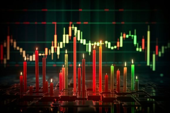 Chart with Red and Green Candlesticks: A Versatile Visual Asset for Financial and Business Design