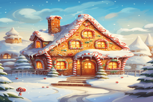 Christmas Ginger House Background