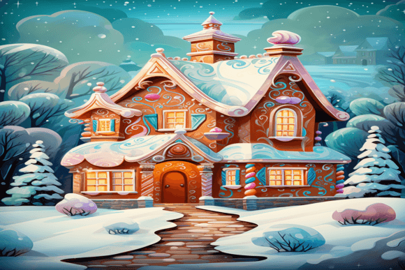 Christmas Gingerbread House Background