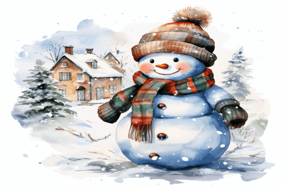 Christmas Snowman Background for Creative Projects