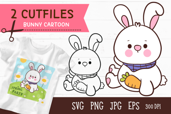 Easter Bunny SVG Kawaii Cliparts Spring: Elevate Your Holiday Crafting with High-Quality Digital Assets