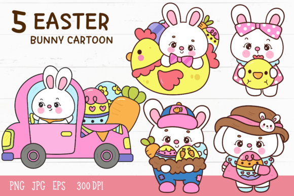Easter Sublimation. Bunny Rabbit Kawaii