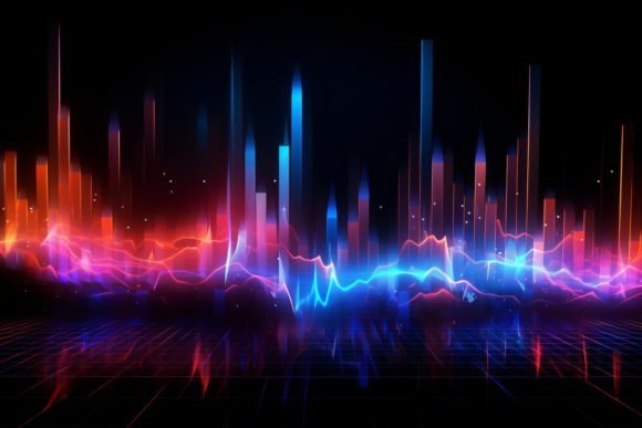 Elevate Your Visual Identity with the Abstract Equalizer Effect Neon Background