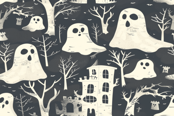 Ghost Seamless Pattern