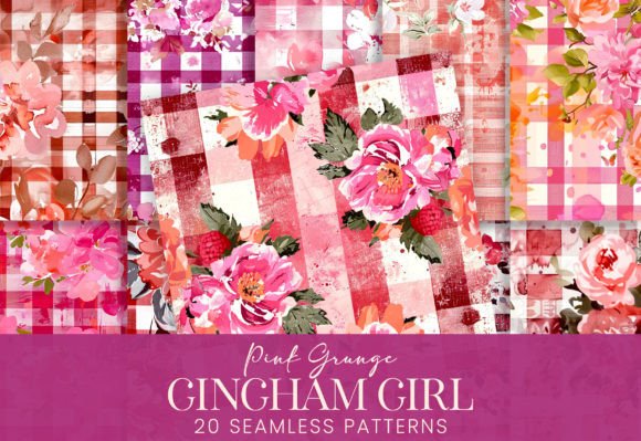 Gingham Girl Grunge Pink Plaid Florals: A Comprehensive Guide to Vintage-Inspired Digital Textures