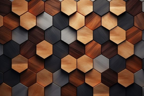 Hexagonal Wood Pattern Background