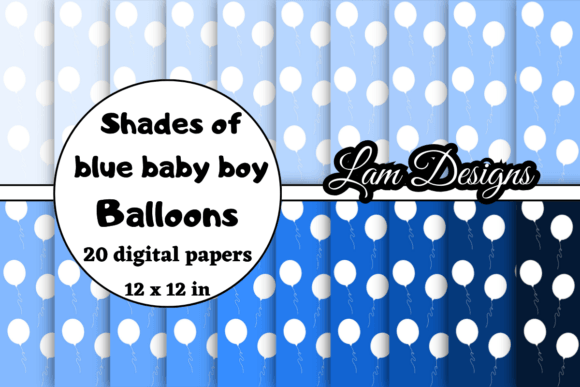 Shades of Blue Baby Boy Balloon Papers