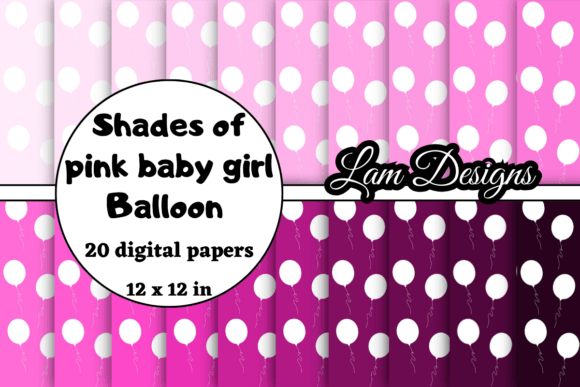 Shades of Pink Baby Girl Balloon Papers