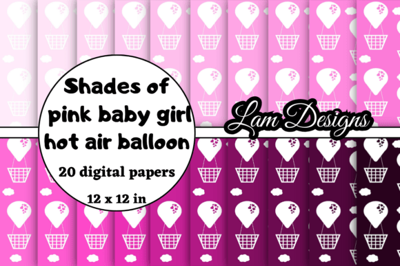 Shades of Pink Baby Girl Hot Air Balloon