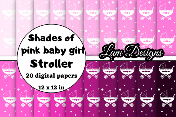 Shades of Pink Baby Girl Stroller Papers