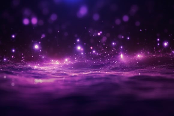 Unlocking the Potential of Digital Purple Particles Wave and Light Abstract Backgrounds