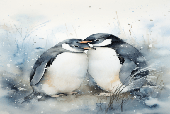 Watercolor Penguin Background: A Versatile Digital Asset for Creative Projects